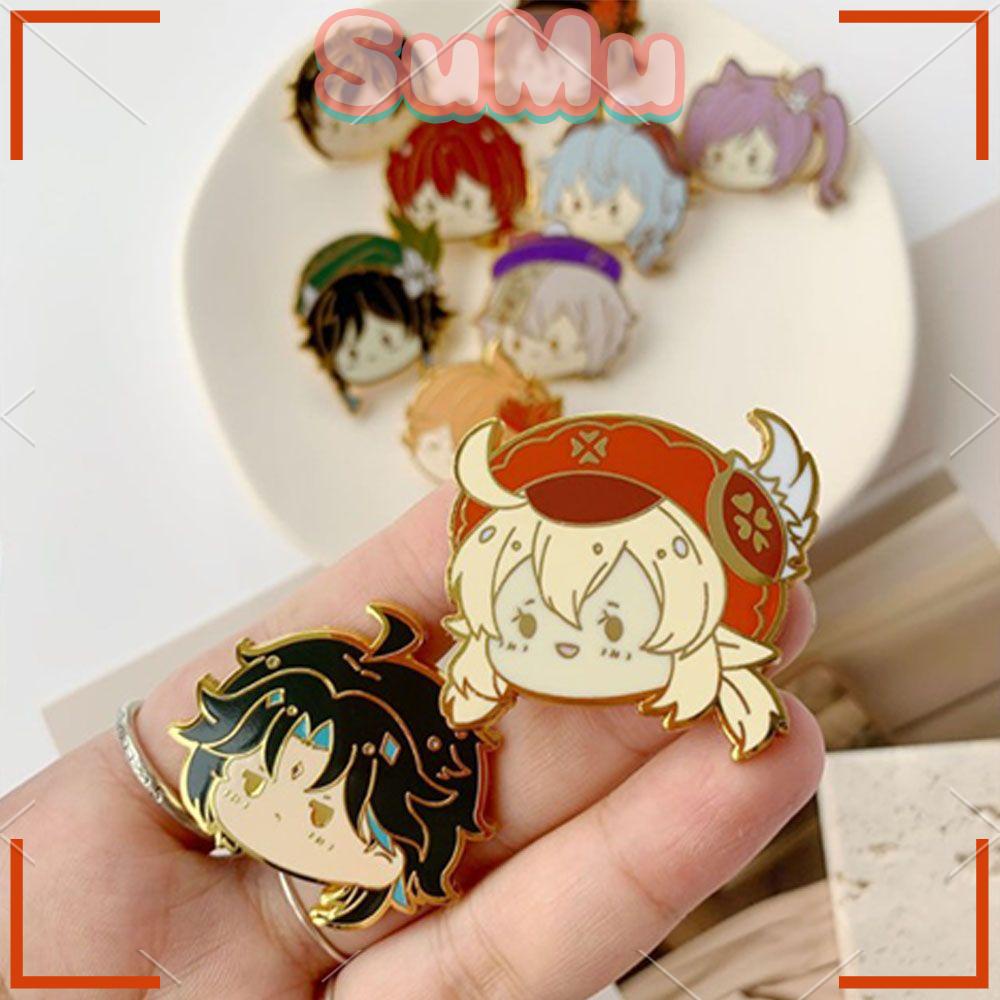 SUMU Ghim Cài Áo Tráng Men Hai Chiều Mới Genshin Va Chạm Xung Quanh