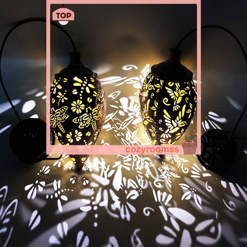 Lồng Đèn Treo Trang Trí Sân Vườn Bằng Sắt Sử Dụng Năng Lượng Mặt Trời Chống Thấm Nước