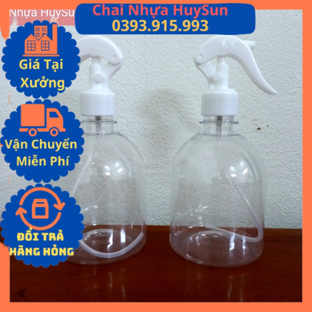 Chai Vòi Xịt Con Chuột 500ml Bầu Lùn. Chai Đẹp. NHỰA HUYSUN
