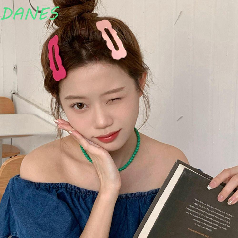 DANES Kẹp Tóc Lượn Sóng Màu Kẹo Ngọt Đơn Giản