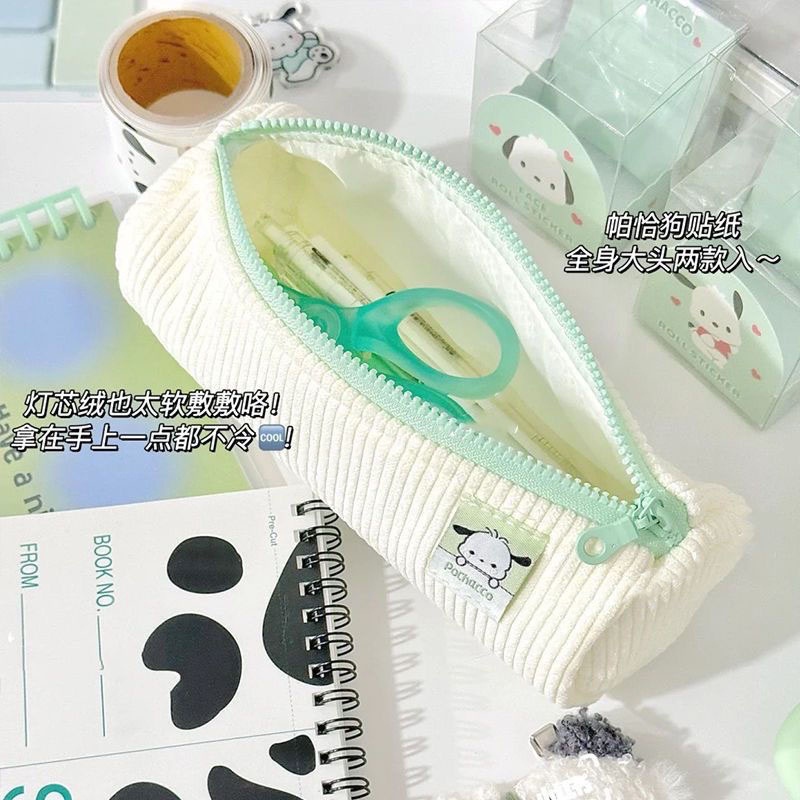 Bóp Viết Vải Nhung Kẻ In Hoạt Hình Dễ Thương Cho Học Sinh Túi Đựng Bút Chì / Mỹ Phẩm Bằng Vải Nhung Kẻ Sọc Họa Tiết Hoạt Hình Dễ Thương Sáng Tạo Phù Hợp Cho Học Sinh