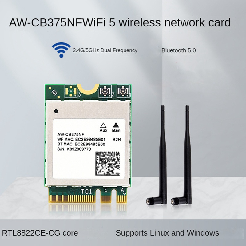 Mô Đun Thẻ Mạng Không Dây Băng Tần Kép Aw-Cb375Nf 2.4G / 5Ghz Wifi5 Chuyên Dụng