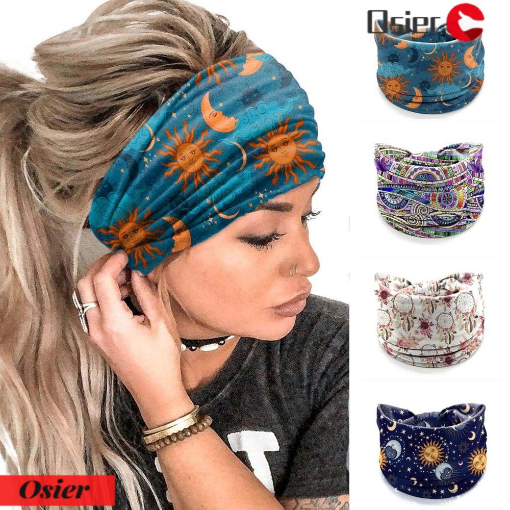 1 Băng Đô Bản Rộng Co Giãn In Họa Tiết Ngôi Sao Phong Cách Boho Cổ Điển Thời Trang Cho Nữ