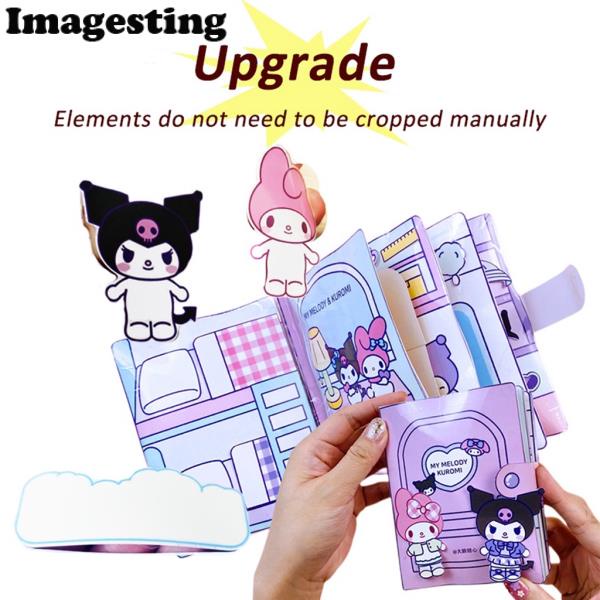 Sách yên tĩnh Kuromi Giai điệu cô gái ăn mặc Đậu Đậu trẻ em Giáo dục Handmade DIY Crayon Búp bê vải mới