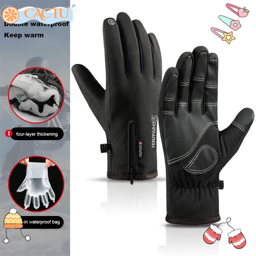 CACTU Găng Tay Giữ Ấm Chống Gió Có Thể Chạm Màn Hình Cảm Ứng Tiện Lợi Sự Bả