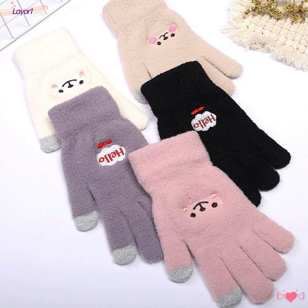 LAYOR1 Găng Tay Dệt Kim Giữ Ấm Khi Đạp Xe