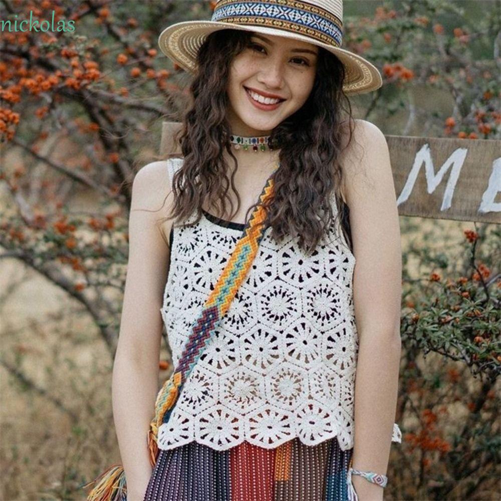 NICKOLAS Áo Dệt Kim Sát Nách Dáng Ngắn Chất Liệu Cotton Co Giãn Thời Trang Mùa Hè Cho