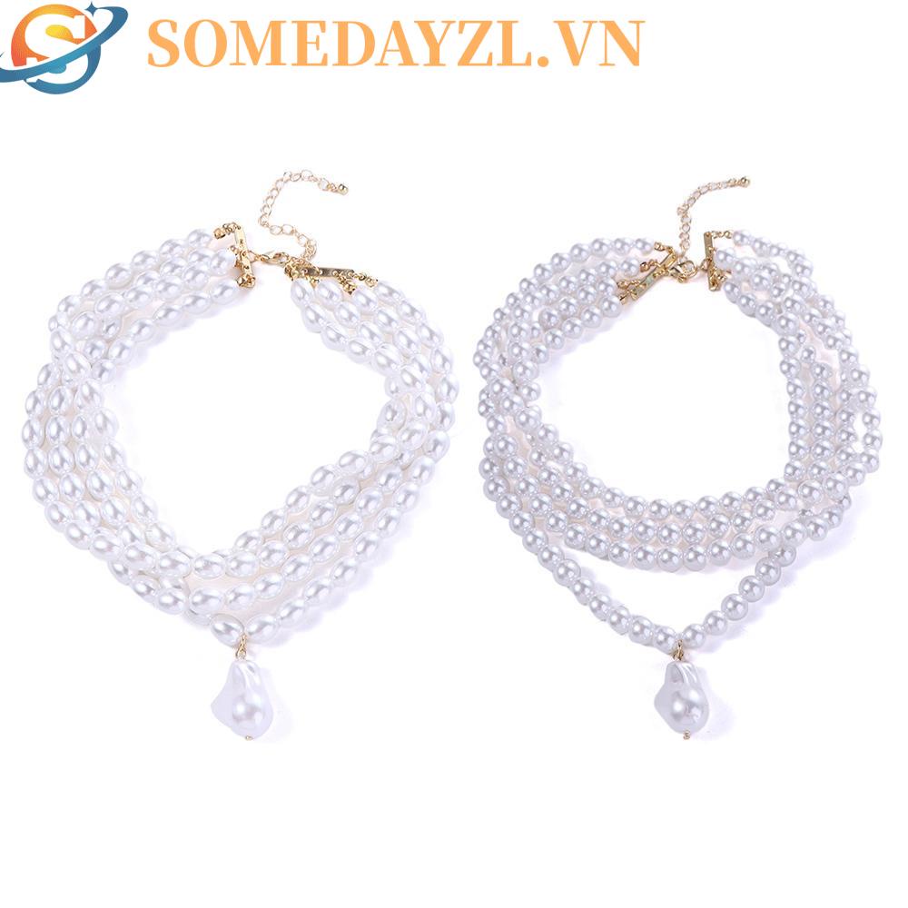 SOMEDAYZL Vòng cổ Nhiều Lớp Bằng Hợp Kim Thiết Kế Tinh Tế Thời Trang Cho Nữ