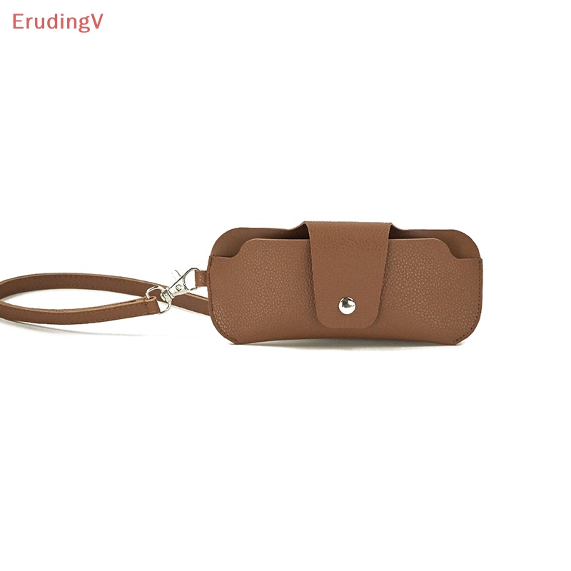 Túi Đựng Mắt Kính Cầm Tay Bằng Da PU Siêu Mỏng Nhẹ Có Dây Đeo Cổ Tay Cho Nam Nữ