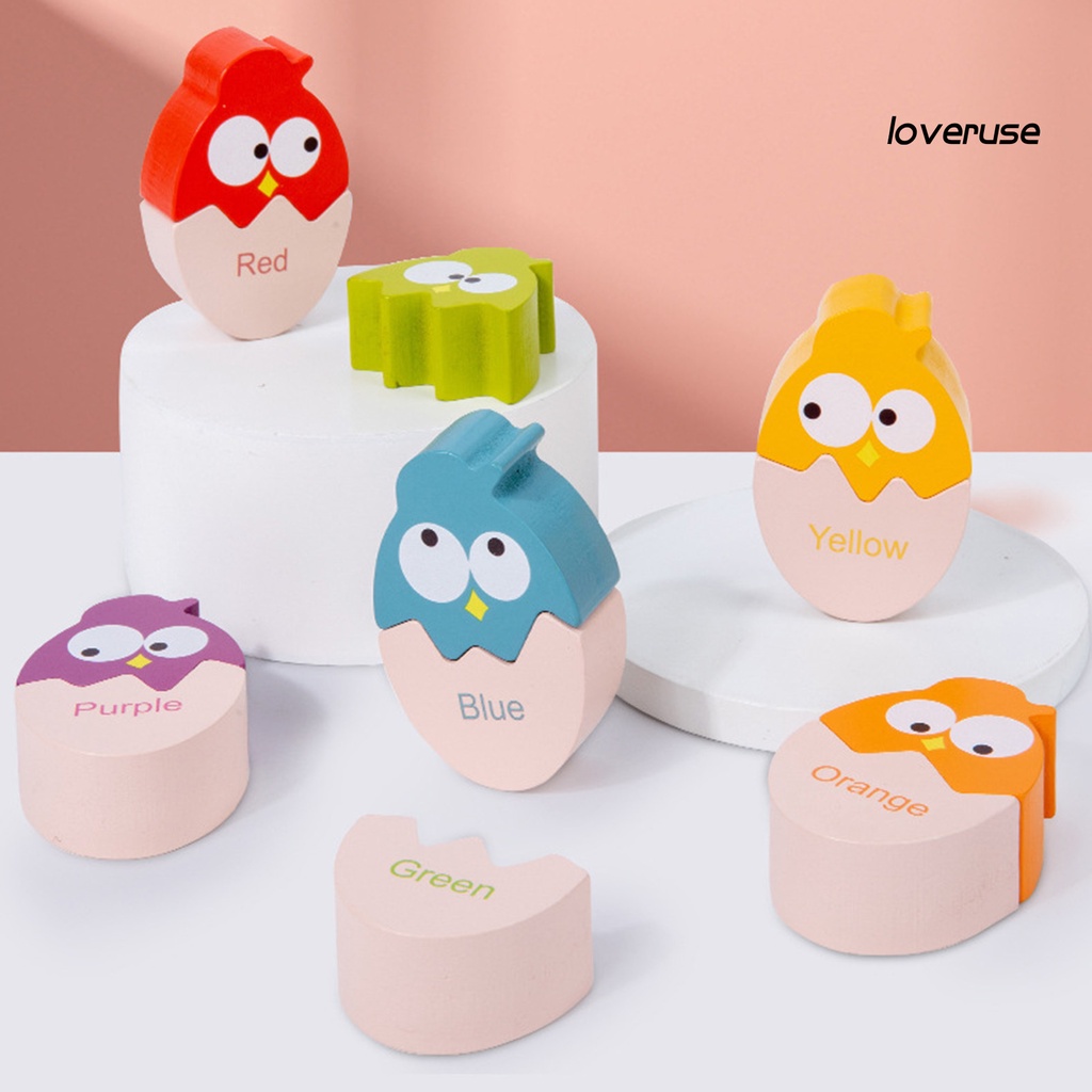 1 Bộ Đồ Chơi Khối Gỗ Nhận Biết Khả Năng Nhận Diện Bằng Tay Mắt Cá Chân Thiết Kế Hình Gà Màu Sắc Dành Cho Trẻ Mẫu