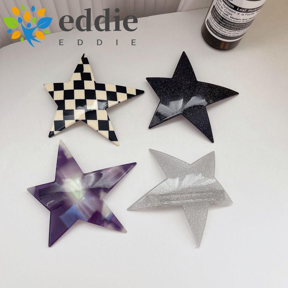 26EDIE Kẹp Tóc Họa Tiết Kẻ Sọc / Hình Học Phong Cách Punk Hàn Quốc Tinh Tế Thời Trang Cho Nữ