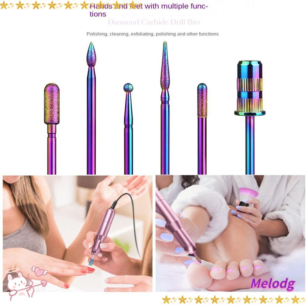 MELODG Bộ Mũi Khoan Móng Tay Bằng Vonfram Cacbua Tiện Dụng