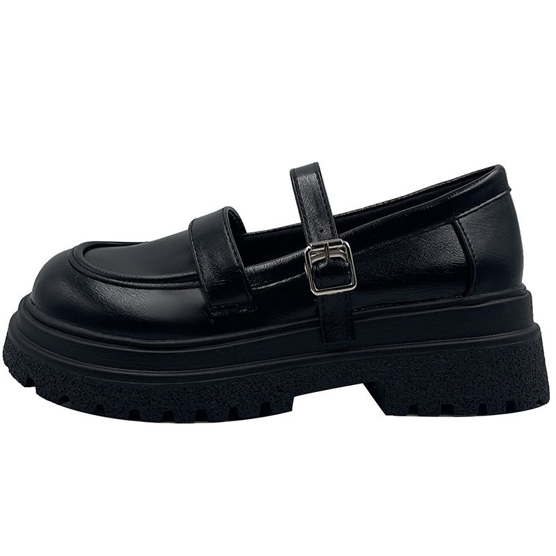 Giày Da Đế Dày Phong Cách Retro Nhật Bản Ngọt Ngào Cho Nữ