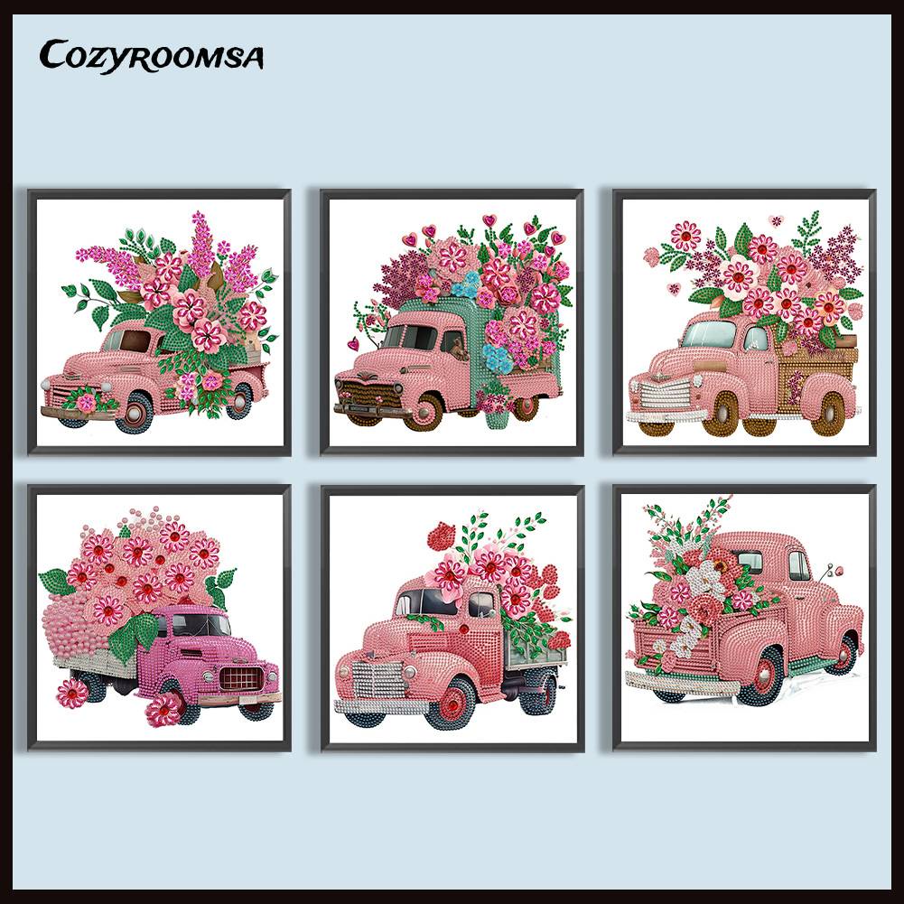 Bộ Tranh Đính Đá 5D Họa Tiết Xe Hơi Phong Cách Vintage Độc Đáo DIY Dùng Trang Trí