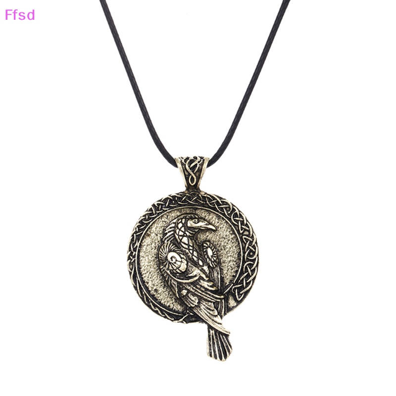 {Ffsd} Vòng cổ Mặt Hình Chim Quạ Đen Viking Raven Làm Quà Tặng Cho Nam Và Nữ