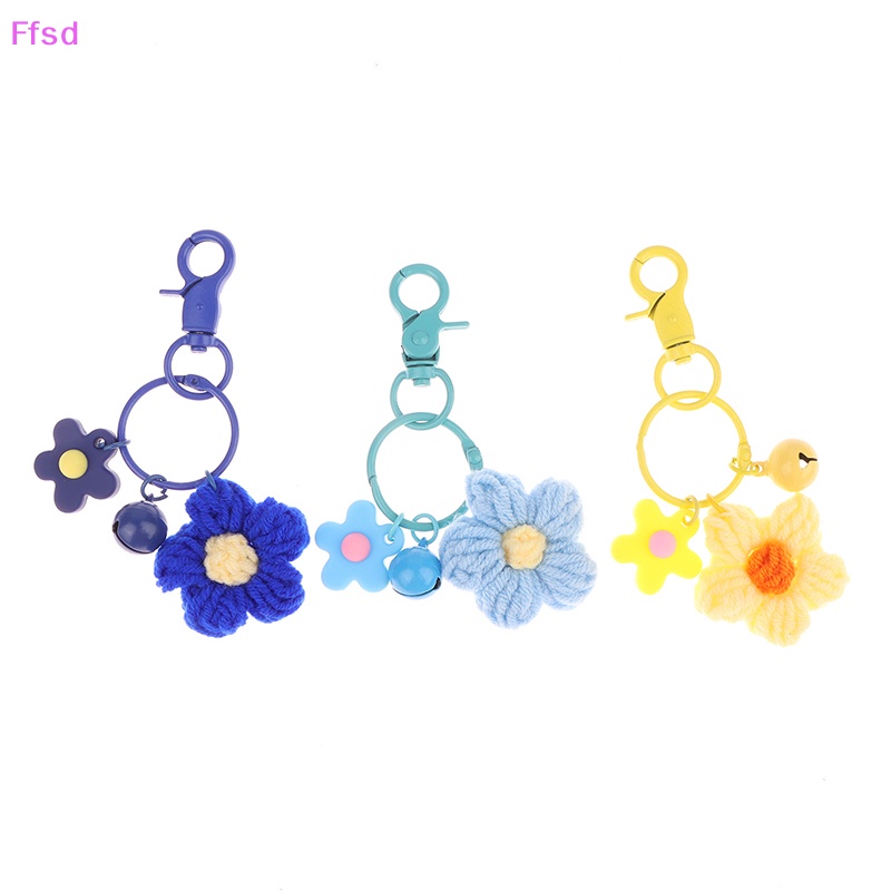 1 Móc Khóa Hình Bông Hoa Bằng Len Dễ Thương