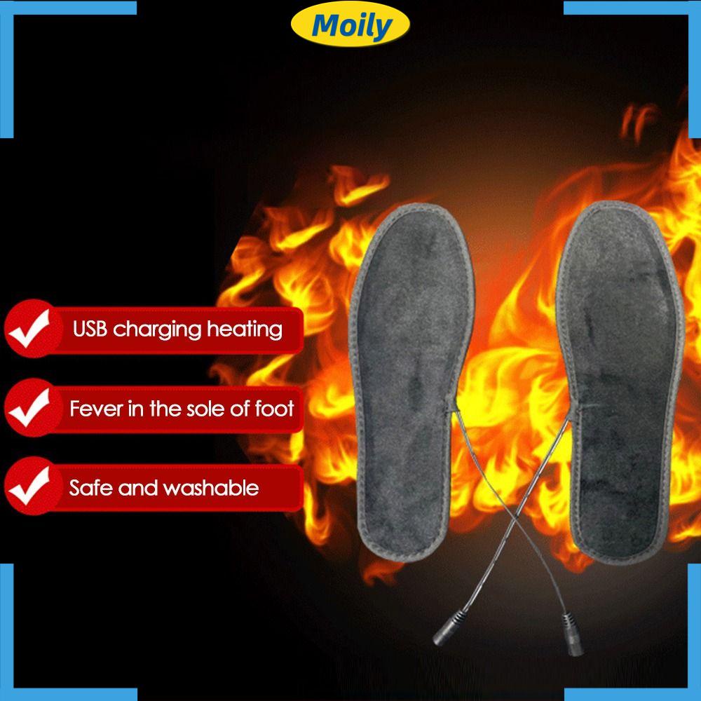 MOILYVN 1 Cặp Đế Lót Giày Làm Ấm Chân Cổng USB Dài 23-27cm