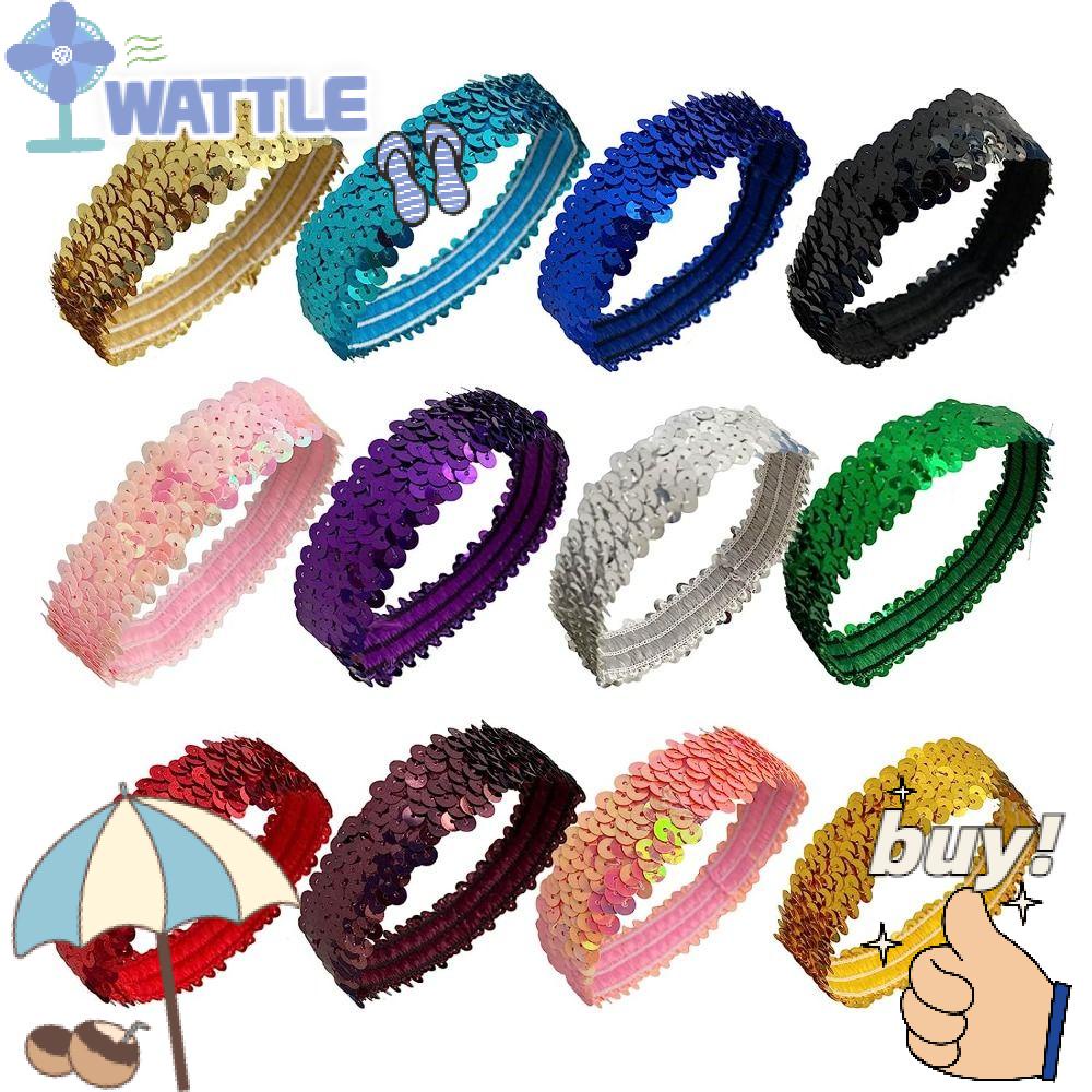 WTTLE Set 5 Băng Đô Cao Su Co Giãn Chống Trượt Màu Sắc Kẹo Ngọt Dành Cho Nữ Tập Yoga