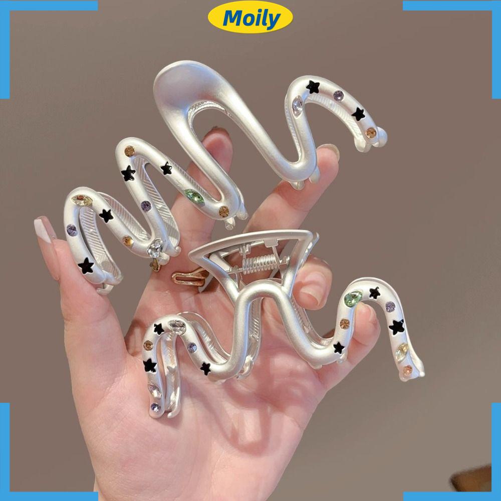 MOILYVN Kẹp Tóc Hình Cá Mập Bằng Kim Loại Nhám Nhiều Màu Sắc Đơn Giản Cho Nữ