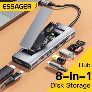 Essager Bộ Chia Cổng usb type-c Sang hdmi 8 Trong 1 Cho macbook