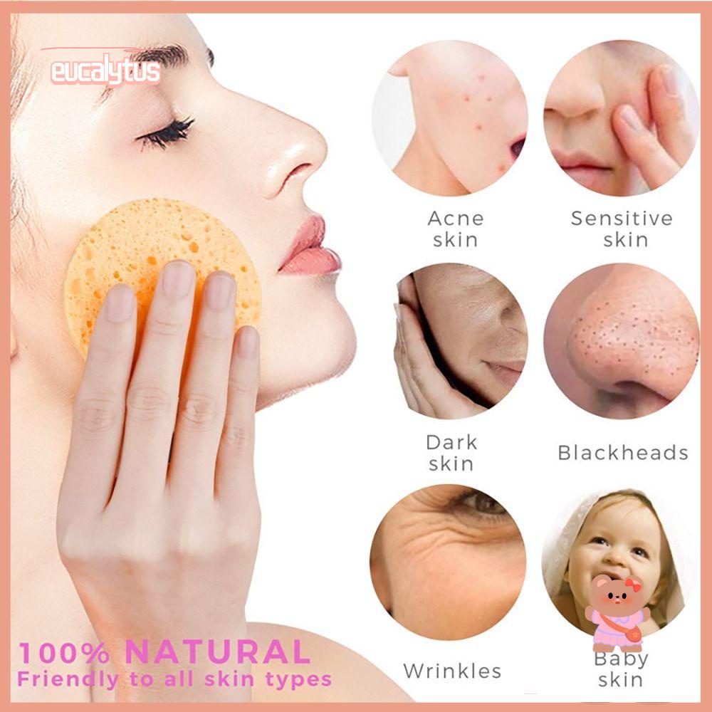 EUTUS Set 1 / 50 Mút Nén Làm Sạch Da Mặt Tẩy Tế Bào Chết Mềm Mịn Tự Nhiên Có Thể Tái Sử Dụng