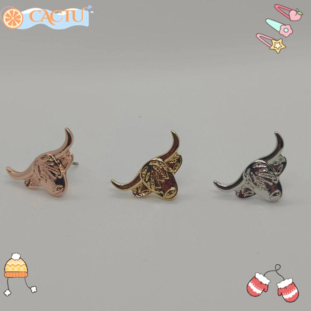 CACTU Bông Tai Hình Bò Sữa Bằng Hợp Kim Phong Cách Retro Dành Cho Nữ
