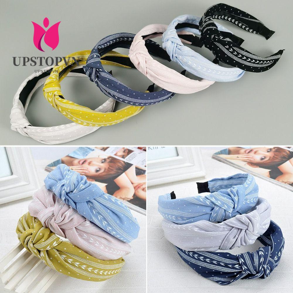 UPSTOPVN Băng Đô Cài Tóc Bản Rộng Thắt Nút Nhiều Màu Thời Trang Cho Nữ