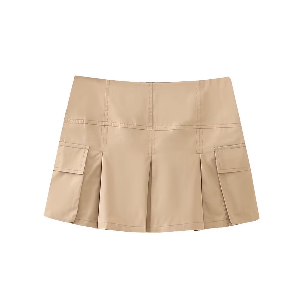 Uibey Chân Váy Lửng Có Túi Màu Trơn Thời Trang 127