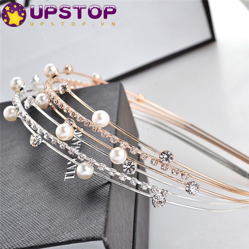 UPSTOPVN Lược Cài Tóc Hình Vương Miện Đính Đá Lấp Lánh Cho Cô Dâu