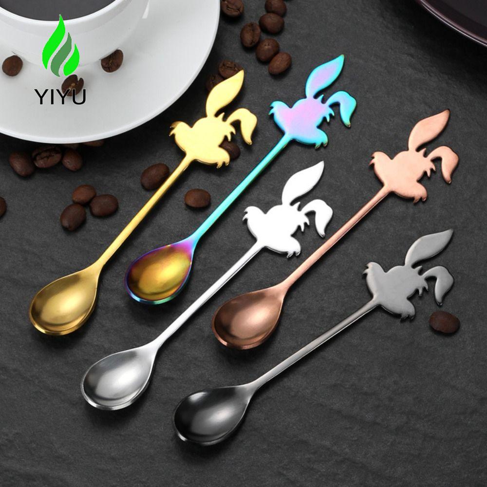 YIYU Muỗng Khuấy Cà Phê Bằng Thép Không Gỉ Họa Tiết Hoạt Hình