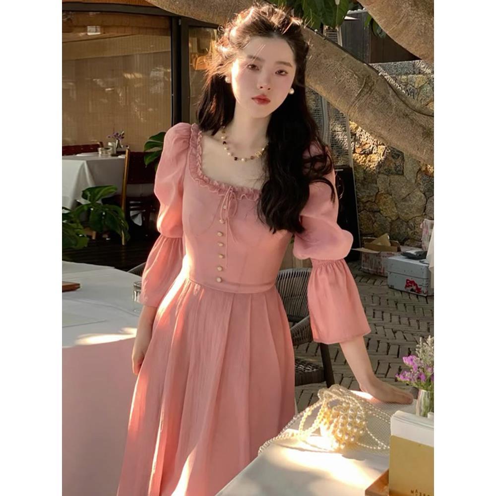 Đầm Hồng Thời Trang Pháp 2023 Mới Mẻ Nữ Tính Ngọt Ngào