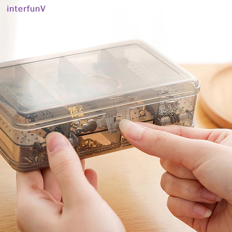 [InterfunV] Hộp Đựng Trang Sức Hai Tầng Bằng Nhựa Tiện Lợi Dành Cho Đi Du Lịch [Mới]
