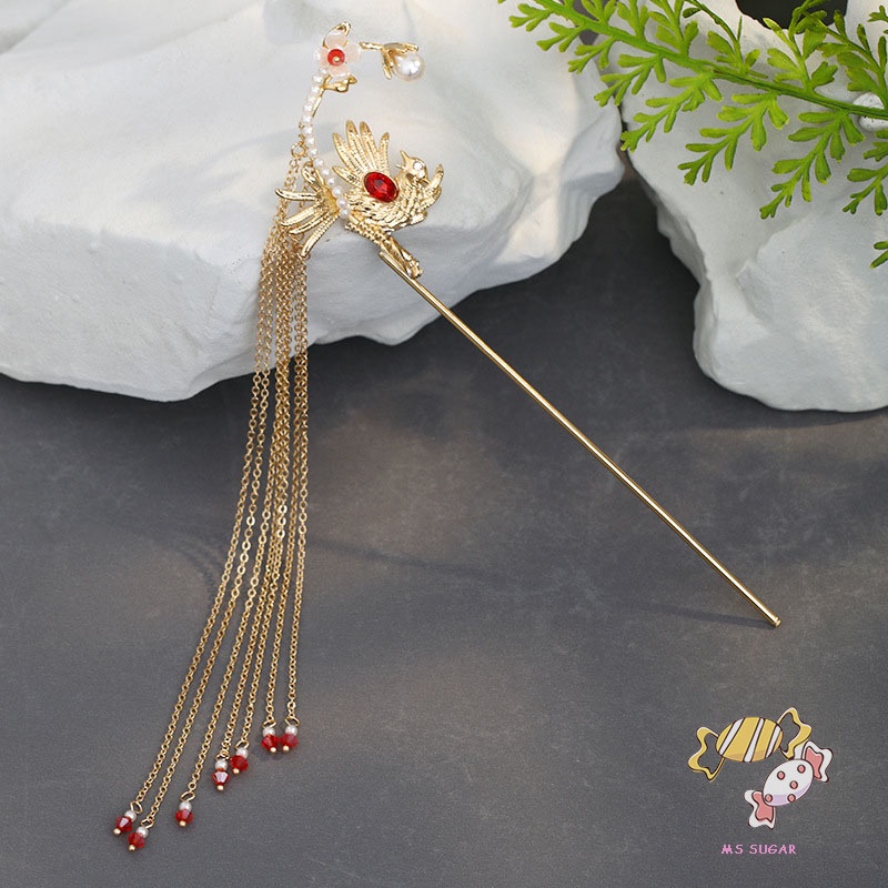 YADORNOS Trâm Cài Tóc Tua Rua Vàng Phong Cách Trung Hoa Cổ Điển Cho Nữ