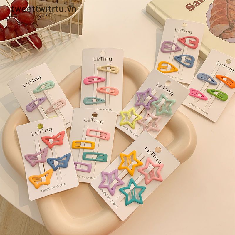 1 Set Kẹp Tóc Hình Ngôi Sao Năm Cánh Cỡ Nhỏ Dễ Thương Cho Bé Gái