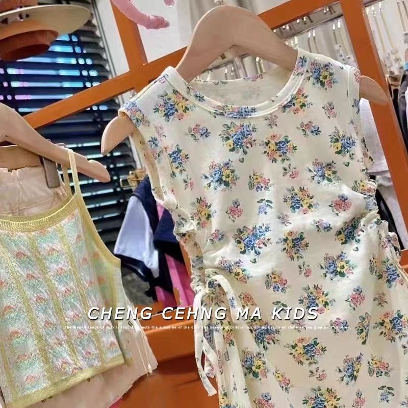 Đầm Hoa Không Tay Thời Trang Mùa Hè Hàn Quốc Mới 2023 Dành Cho Bé Gái