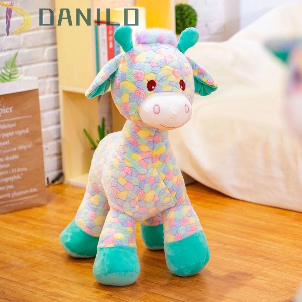 DANILO Hươu Cao Cổ Nhồi Bông Mềm Mại 30CM Màu Cầu Vồng Trang Trí Nhà Cửa
