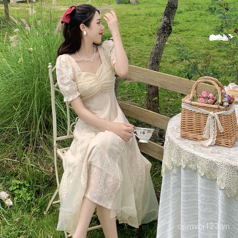 Hàng Có Sẵn Đầm Cô Gái Mori Phong Cách Pháp Cổ Điển Thanh Lịch Ngọt Ngào