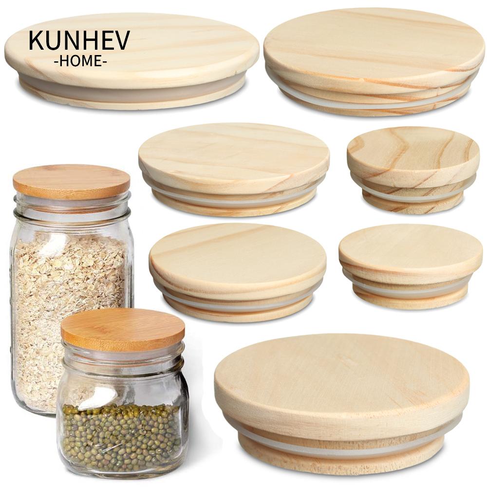 KUNHEV Nắp Đậy Chai Lọ Bằng Gỗ Có Thể Tái Sử Dụng Tiện Lợi Ốp