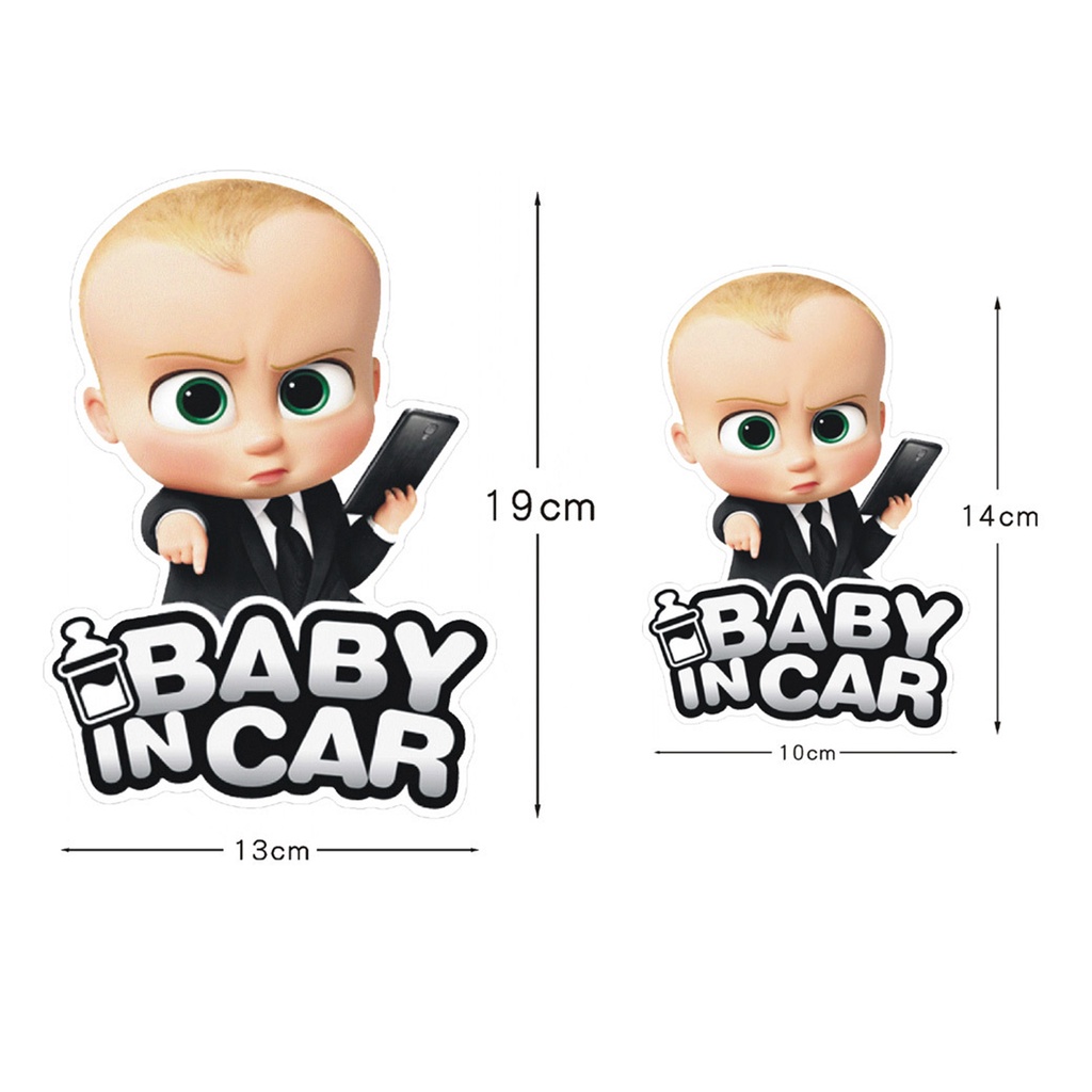 (Bất Ngờ) Đề Can Dán Xe Hơi Tự Dính Phản Quang Chống Thấm Nước Thân Thiện Với Môi Trường Hình Hoạt Hình Baby in Car