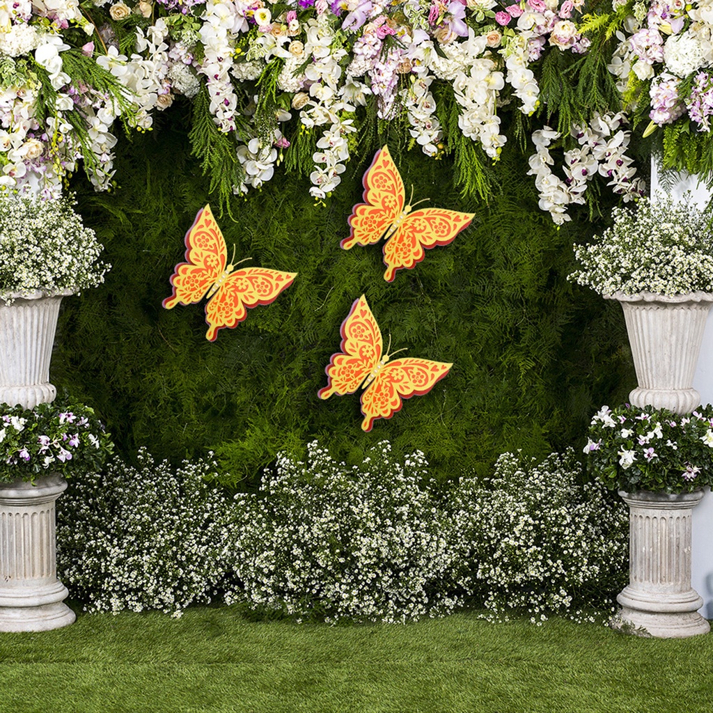 Miếng Dán Tường Bốn Lớp Họa Tiết Bướm 3D Độc Đáo Trang Trí Nhà Cửa