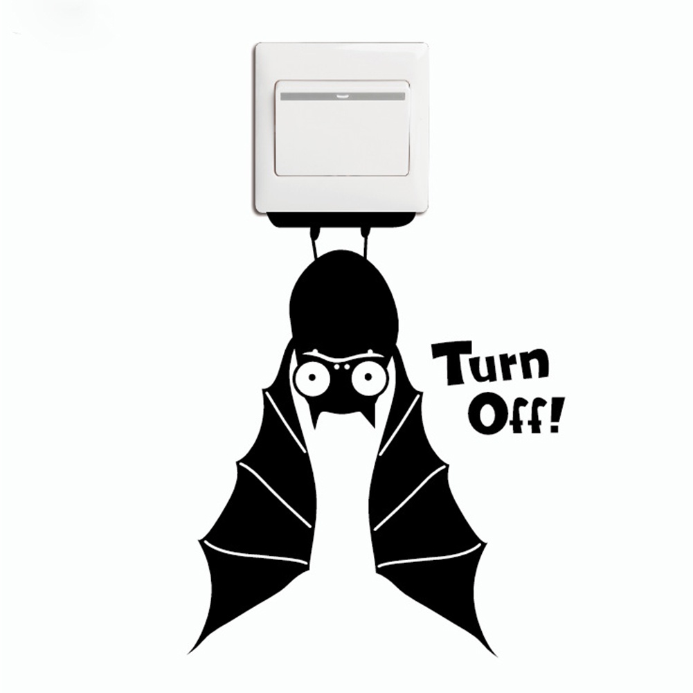 Miếng Dán Trang Trí Công Tắc Hình Dơi Độc Đáo