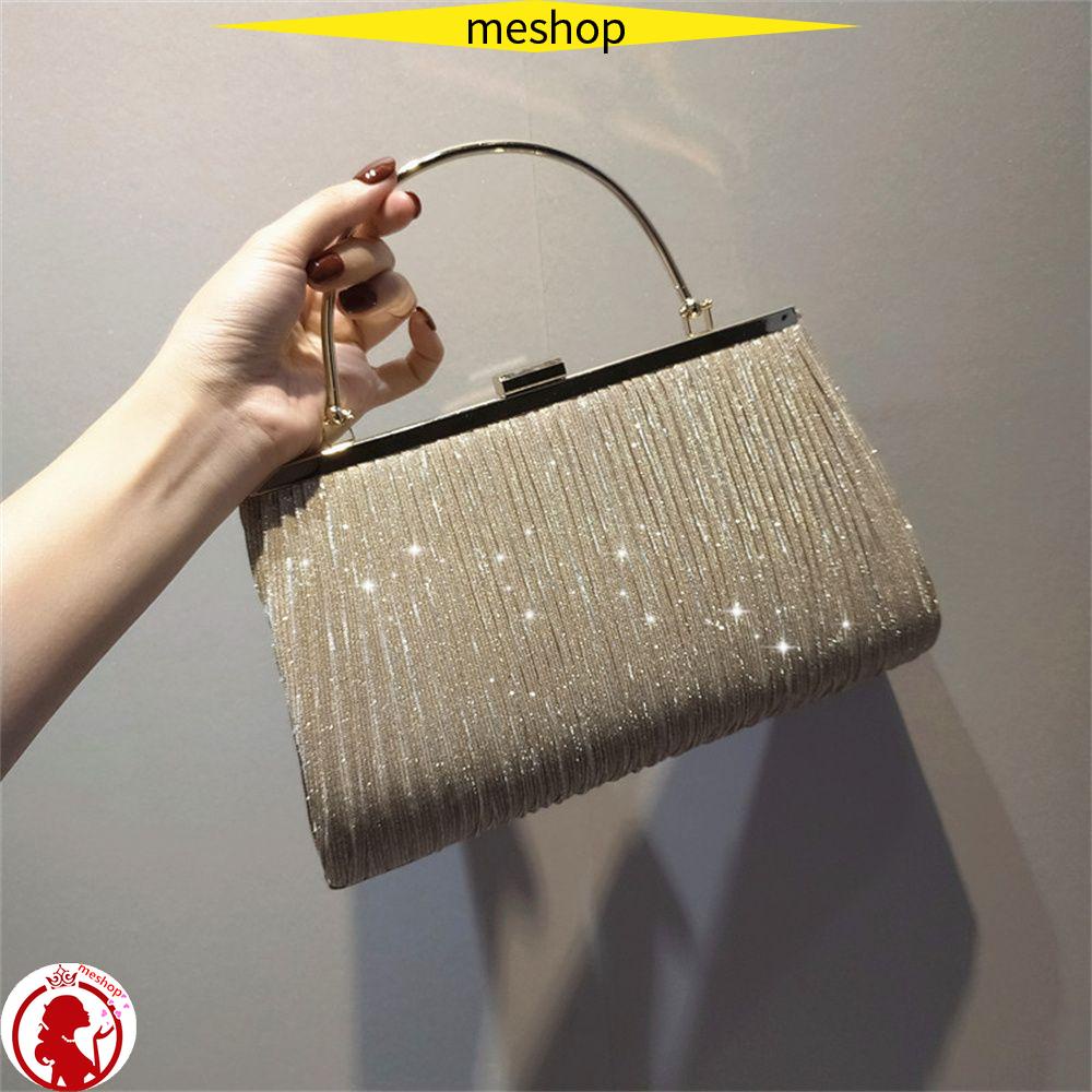 ME Ví Cầm Tay Đính Kim Sa Hình Mặt Trăng Sang Trọng Cho Nữ