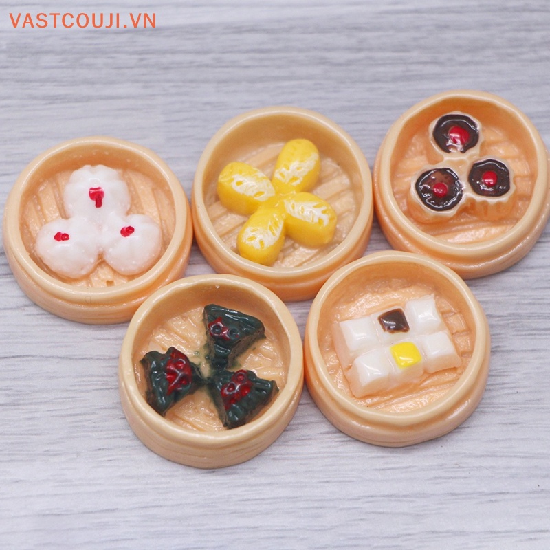 Mô Hình Bữa Sáng Hấp Dim Sum Mini Bằng Nhựa Resin Sáng Tạo Trang Trí Tiểu Cảnh Nhà Búp Bê
