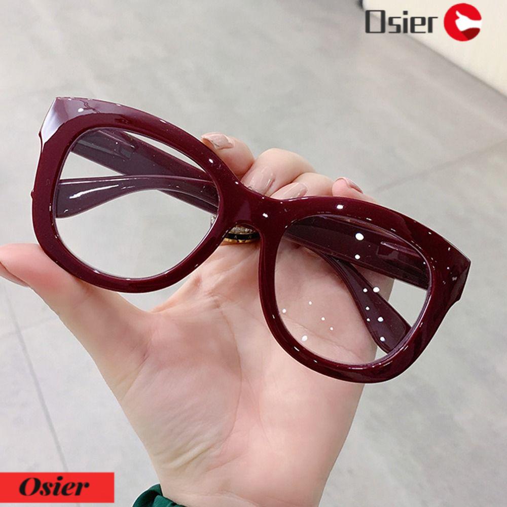 OSIER1 Kính Chống Tia UV Gọng Lớn Siêu Nhẹ Màu Trơn Thời Trang Cho Nữ