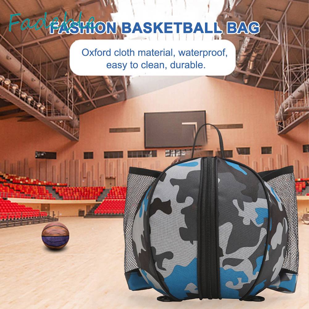 Túi Đựng Bóng Rổ Hình Tròn Bằng Vải Oxford Chống Nước Có Khóa Kéo
