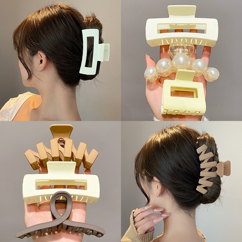 Kẹp Tóc Càng Cua Bằng Acrylic Màu Cà Phê Thời Trang Hàn Quốc Tinh Tế Cho Nữ