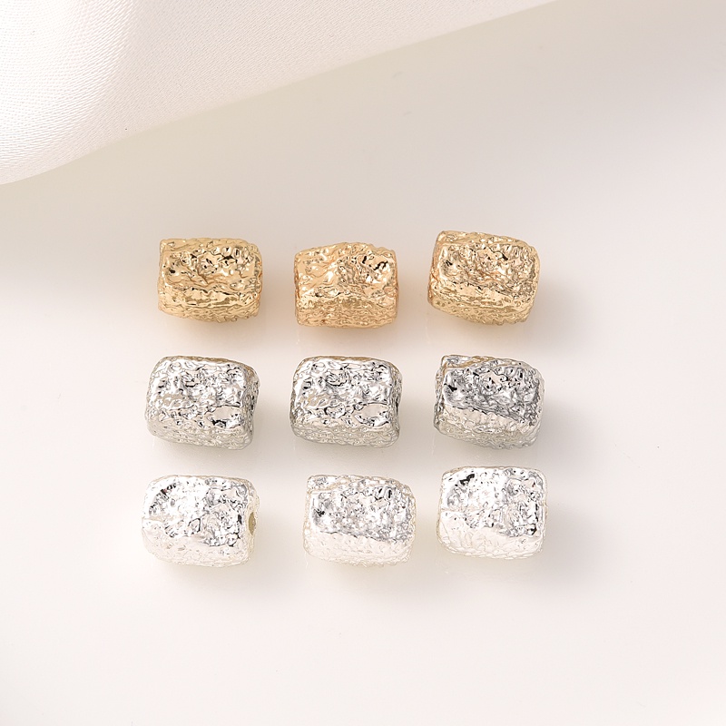 Set 10 Hạt Ngọc Trai Hình Vuông Bằng Đồng Mạ Vàng 14K Dùng Làm Vòng Tay Thủ Công diy