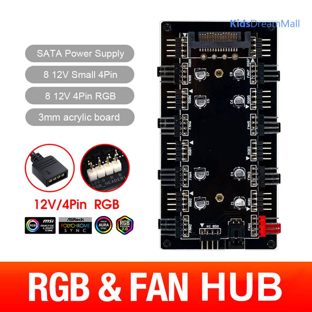 Bộ Chia Cổng 1 Sang 8 Cổng RGB PWM PC Cho ASUS