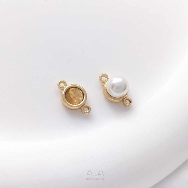 Giá Đỡ Hạt Ngọc Trai Hai Lưỡi Màu Vàng 14K Dùng Làm Trang Sức diy