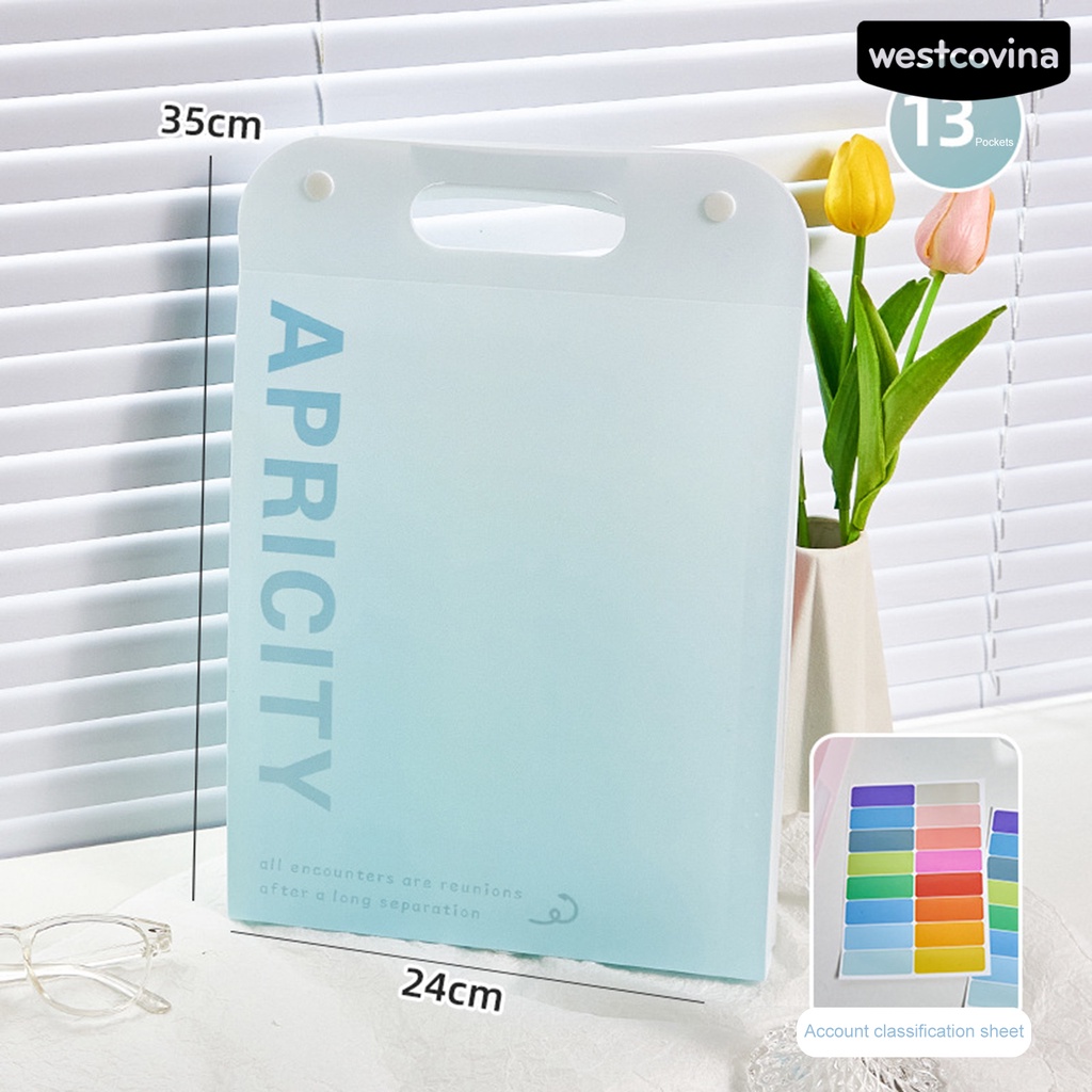 [WSTN]✎1 Bộ Bìa Đựng Tài Liệu Khổ A4 13 Ngăn Đa Chức Năng Tiện Dụng